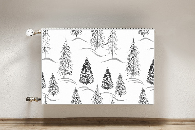 Magnetic radiator mat Winter Christmas tree