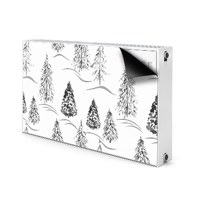 Magnetic radiator mat Winter Christmas tree