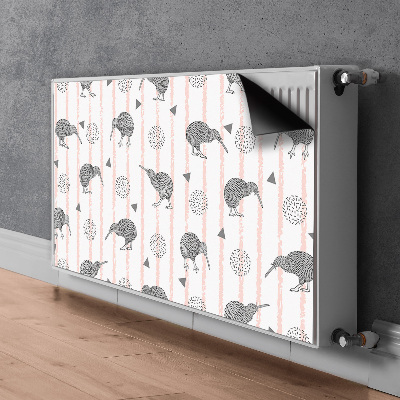 Magnetic radiator mat Pattern birds kiwi