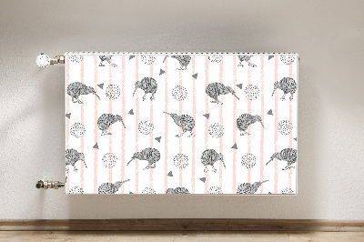 Magnetic radiator mat Pattern birds kiwi