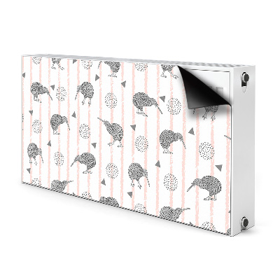 Magnetic radiator mat Pattern birds kiwi