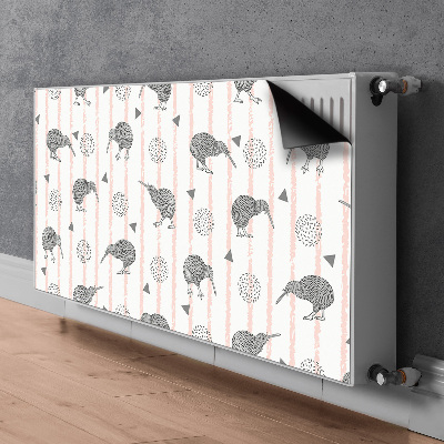 Magnetic radiator mat Pattern birds kiwi