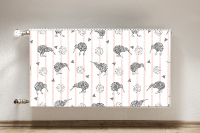 Magnetic radiator mat Pattern birds kiwi