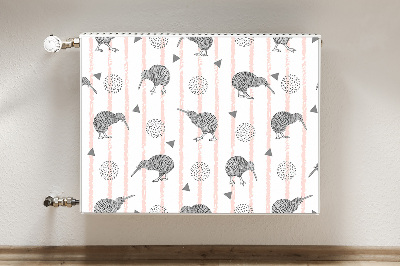 Magnetic radiator mat Pattern birds kiwi