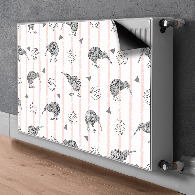 Magnetic radiator mat Pattern birds kiwi