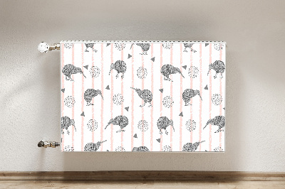 Magnetic radiator mat Pattern birds kiwi