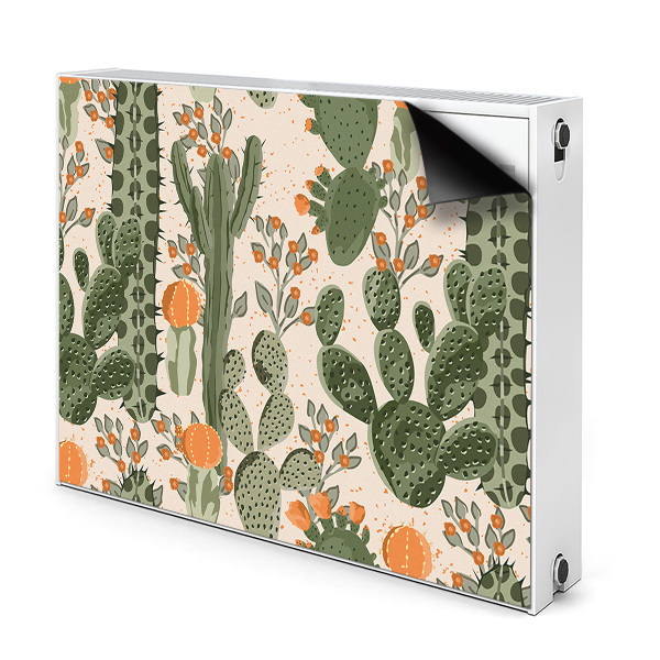 Decorative radiator mat Orange cactus