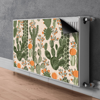 Decorative radiator mat Orange cactus