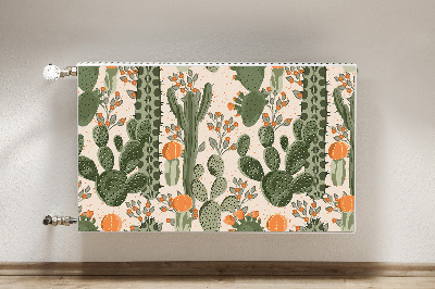 Decorative radiator mat Orange cactus