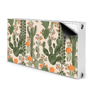 Decorative radiator mat Orange cactus