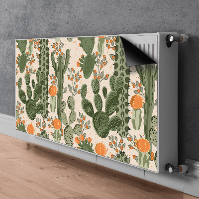 Decorative radiator mat Orange cactus