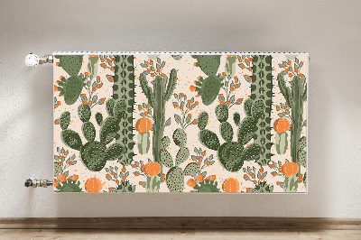 Decorative radiator mat Orange cactus