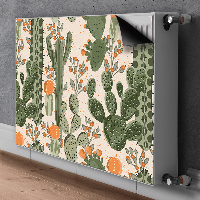 Decorative radiator mat Orange cactus