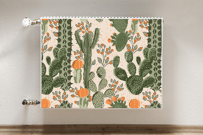 Decorative radiator mat Orange cactus