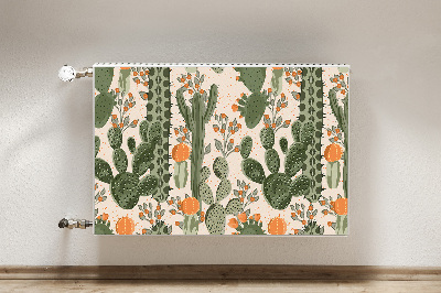 Decorative radiator mat Orange cactus