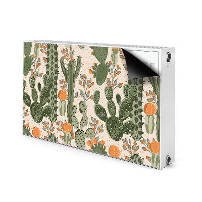 Decorative radiator mat Orange cactus