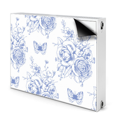 Magnetic radiator cover Butterflies and flowers