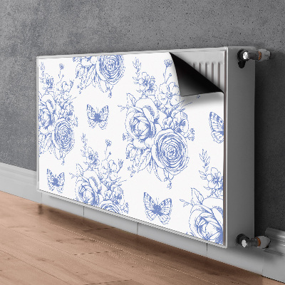 Magnetic radiator cover Butterflies and flowers