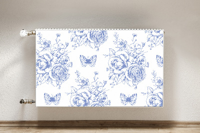 Magnetic radiator cover Butterflies and flowers