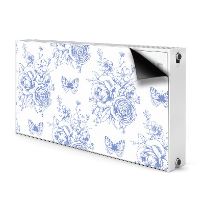 Magnetic radiator cover Butterflies and flowers