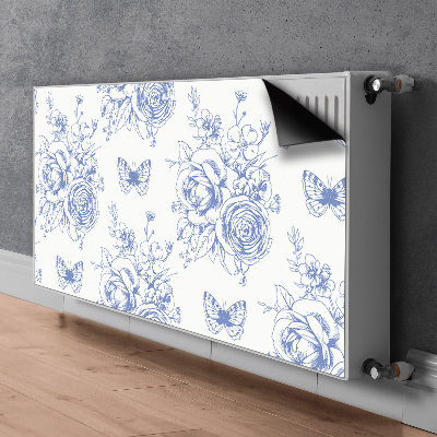 Magnetic radiator cover Butterflies and flowers