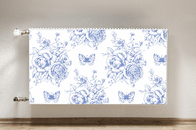 Magnetic radiator cover Butterflies and flowers