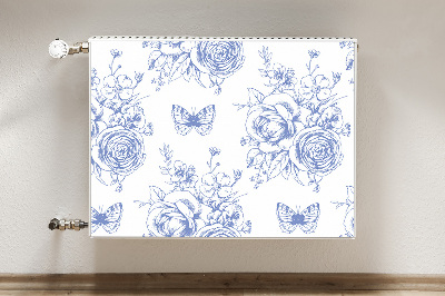 Magnetic radiator cover Butterflies and flowers