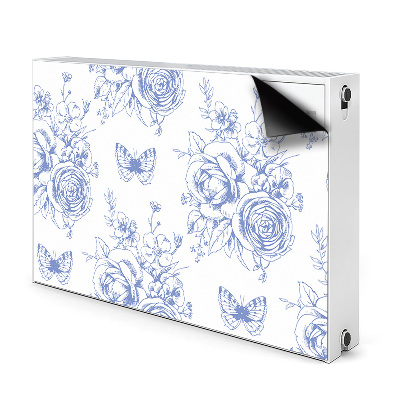 Magnetic radiator cover Butterflies and flowers