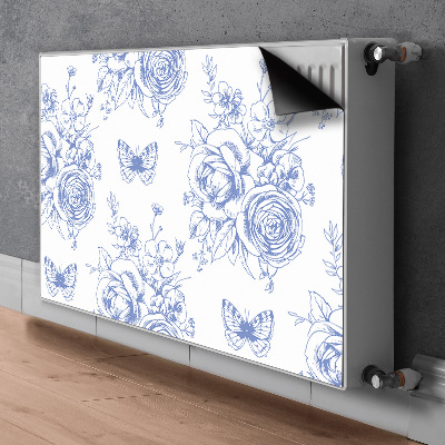 Magnetic radiator cover Butterflies and flowers