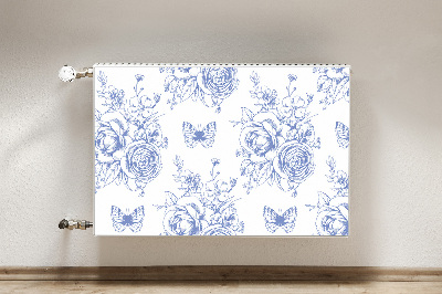 Magnetic radiator cover Butterflies and flowers