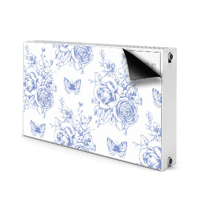 Magnetic radiator cover Butterflies and flowers