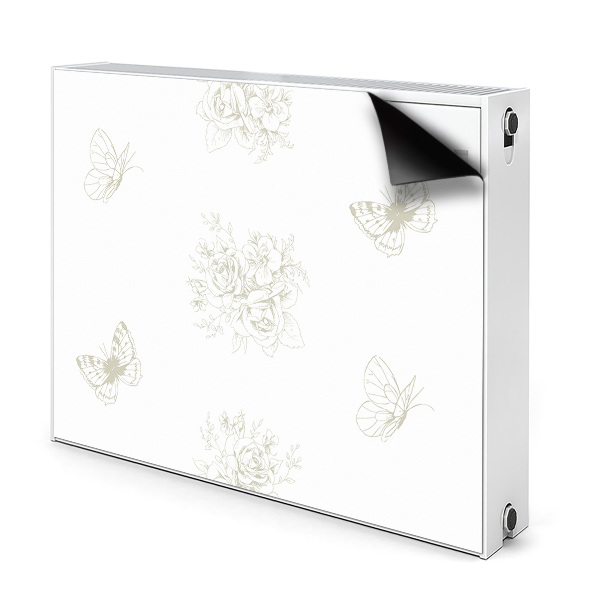 Magnetic radiator cover Butterflies and flowers