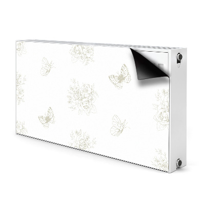 Magnetic radiator cover Butterflies and flowers