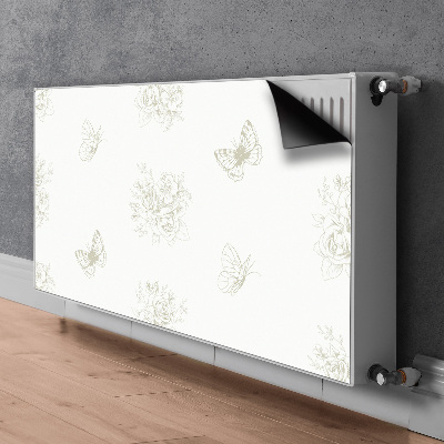 Magnetic radiator cover Butterflies and flowers