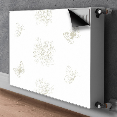 Magnetic radiator cover Butterflies and flowers