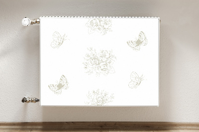 Magnetic radiator cover Butterflies and flowers