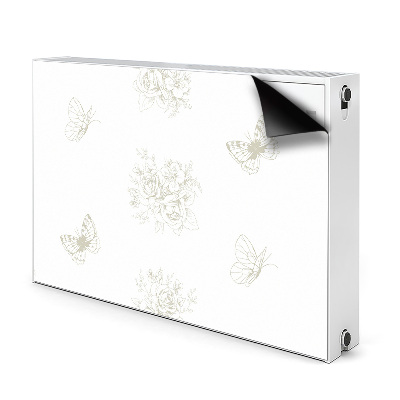 Magnetic radiator cover Butterflies and flowers