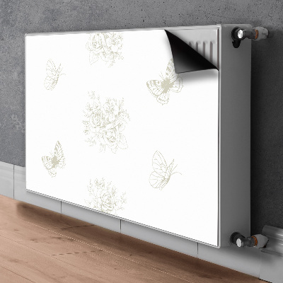 Magnetic radiator cover Butterflies and flowers