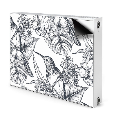 Decorative radiator cover Drawn birds