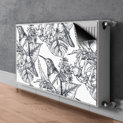 Decorative radiator cover Drawn birds