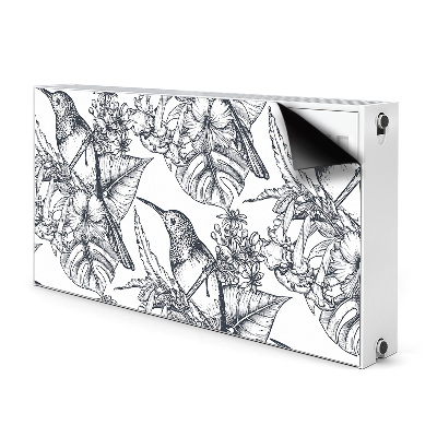 Decorative radiator cover Drawn birds