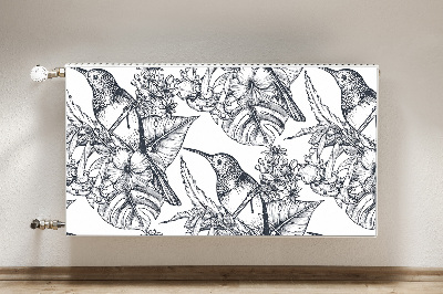 Decorative radiator cover Drawn birds