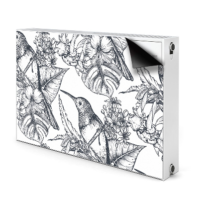 Decorative radiator cover Drawn birds