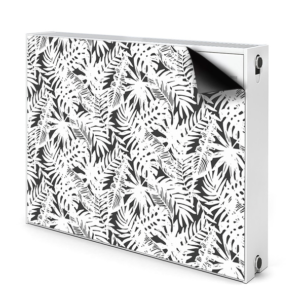 Radiator cover Black and white leaves