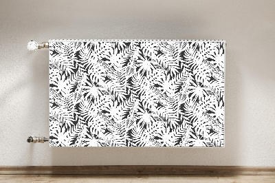 Radiator cover Black and white leaves