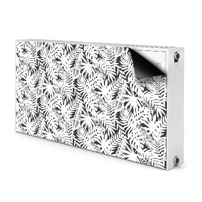 Radiator cover Black and white leaves