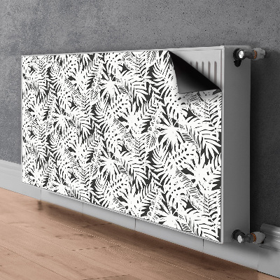 Radiator cover Black and white leaves