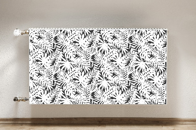 Radiator cover Black and white leaves