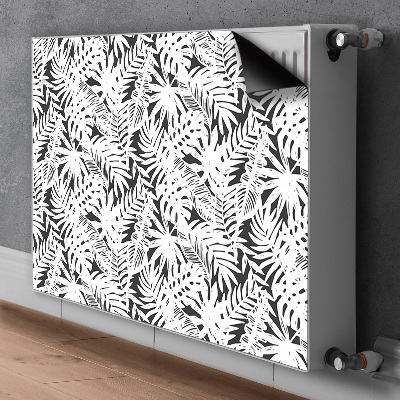 Radiator cover Black and white leaves