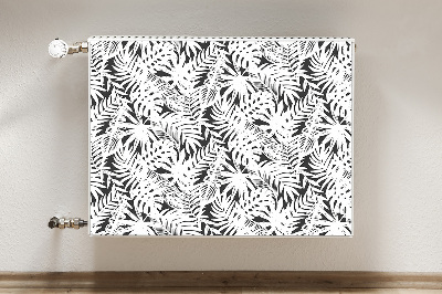 Radiator cover Black and white leaves